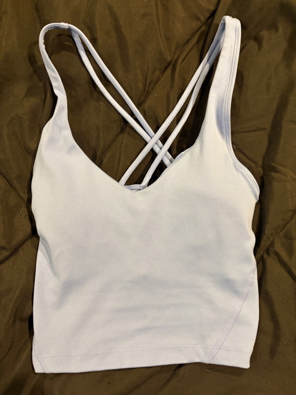Light Lavender Strappy Crop Tank Top